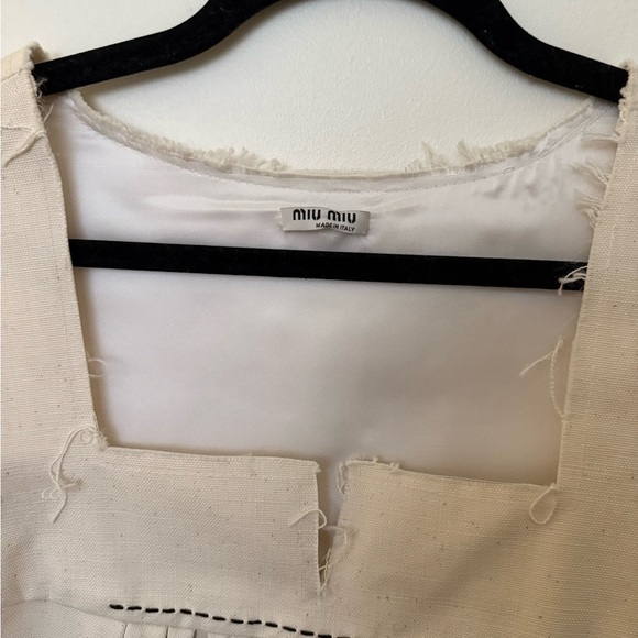 Miu Miu Cream Cropped Top - Picture 4 of 5